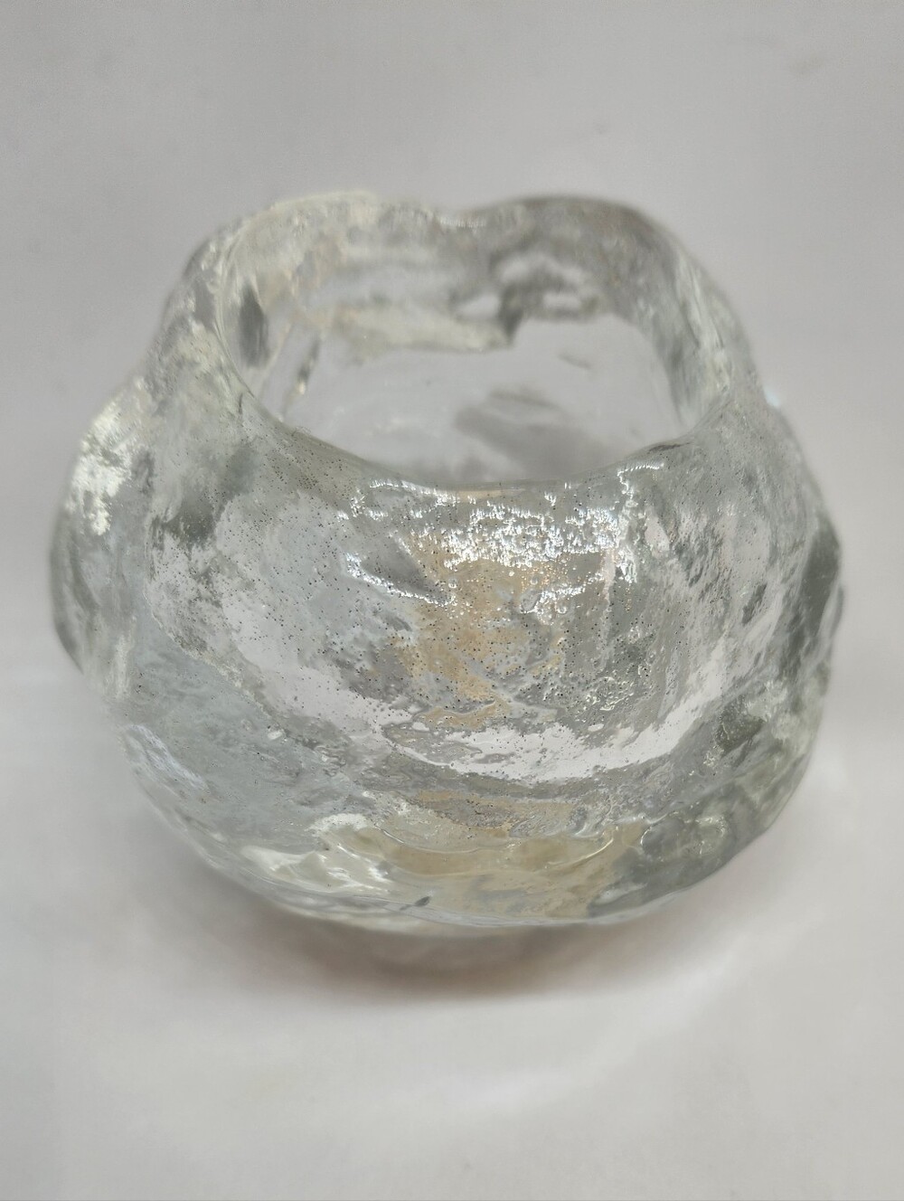 Tamarack Clear Glass Rock Candle Holder Textured Votive Tealight